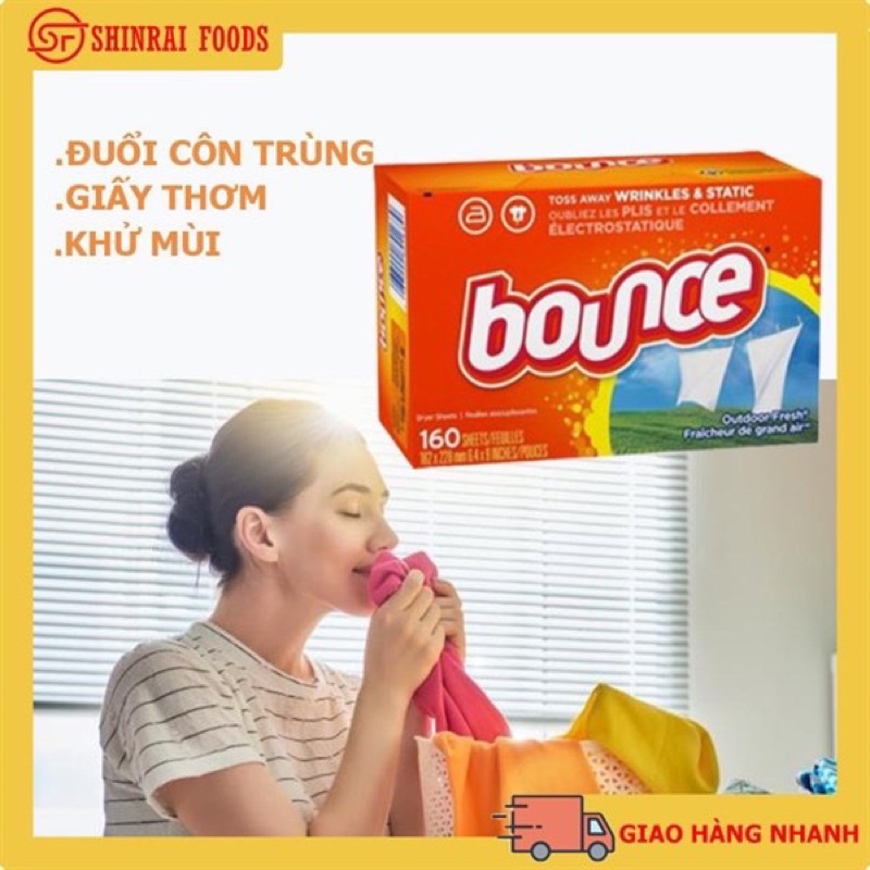 Giấy thơm Bounce Mỹ lốc 2 hộp x 160 tờ