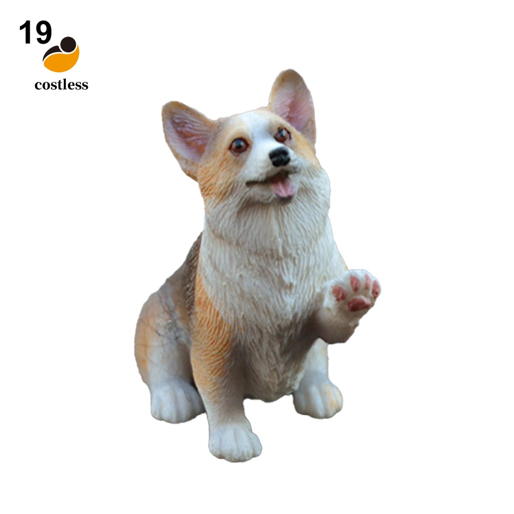 Tượng Mô Hình Chú Chó Corgi Bằng Nhựa Resin Trang Trí Tiểu Cảnh DIY