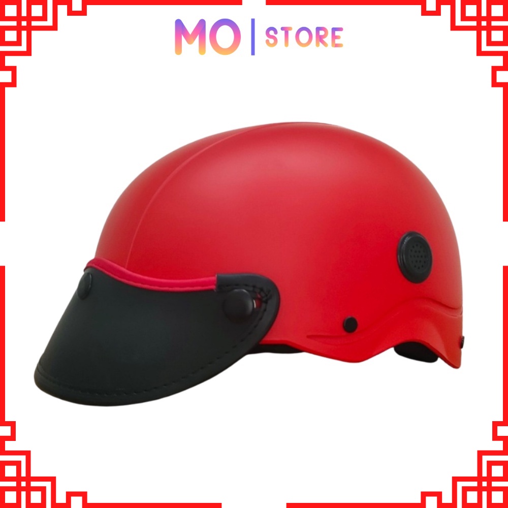 (XẢ HÀNG) Mũ bảo hiểm nón sơn nửa đầu 1/2 cao cấp màu đỏ có lỗ thông gió hàng chính hãng