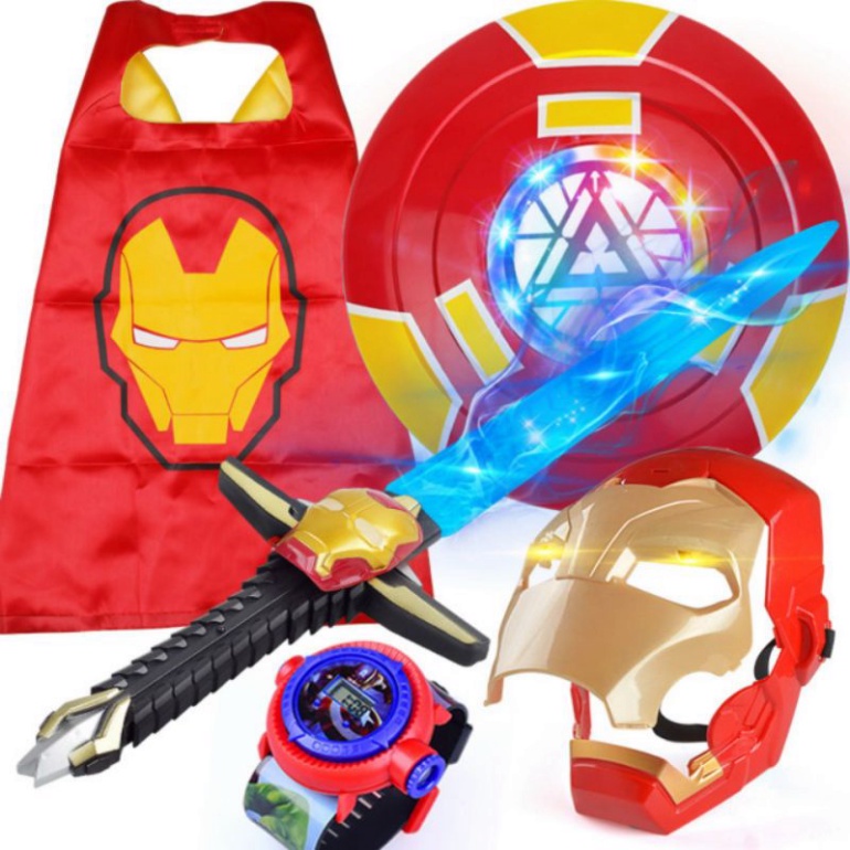 Đồ chơi nhập vai hero phim Biệt đội siêu hero đội áo choàng ,mặt nạ, căng thẳng Spiderman cho bé