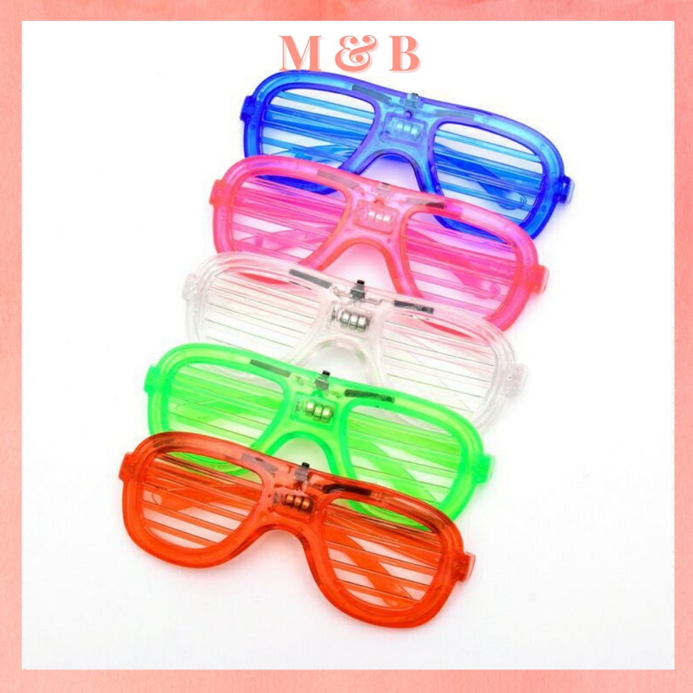 Mắt kính đèn Led phát sáng gọng tròn, trái tim phát sáng nhiều màu nhấp nháy vui nhộn, độc đáo, phong cách Retro đi bar