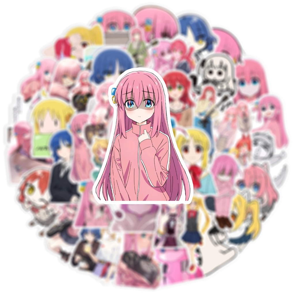 Đá BOCCHI THE ROCK! Bộ 50 / 100 Miếng Dán Hoạt Hình Anime Nhật Bản Chống Thấm Nước Trang Trí Laptop Ván Trượt Điện Thoại Xe Hơi