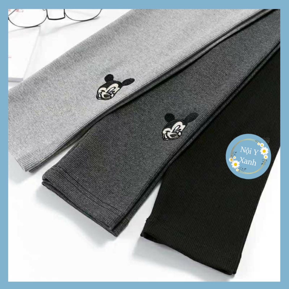QUẦN LEGGING LEN TĂM MICKY (SIÊU CO DÃN) nội y xanh -  chất đẹp