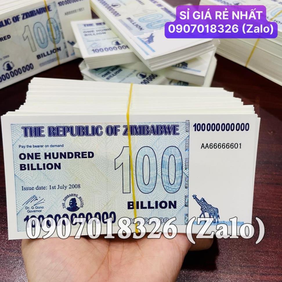 [HÓT] Tờ tiền lưu niệm Zimbabwe 100 Tỷ Đô la siêu khủng , cực độc làm quà tặng , lì xì Tết , Giá Sỉ