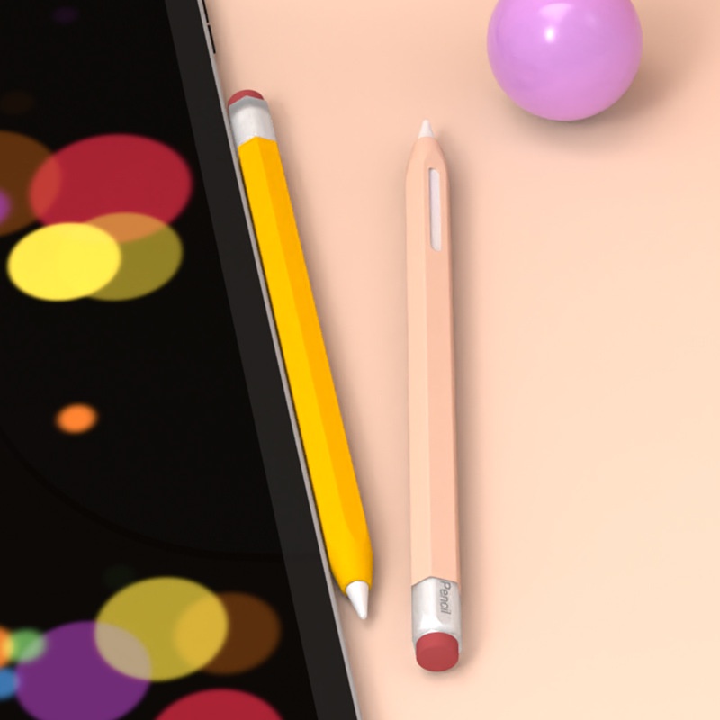 Ốp/Case Silicon Pencil 2 Kiểu Bút Chì Đẹp cổ điển vintage Chống Bẩn, Chống Trầy, Có Thể Sạc Mà Không Cần Tháo Ốp