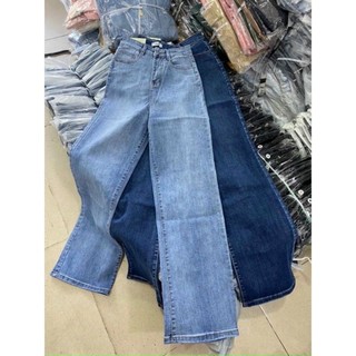 Quần jeans cạp cao ống đứng chất jeans giãn- shop tự chụp