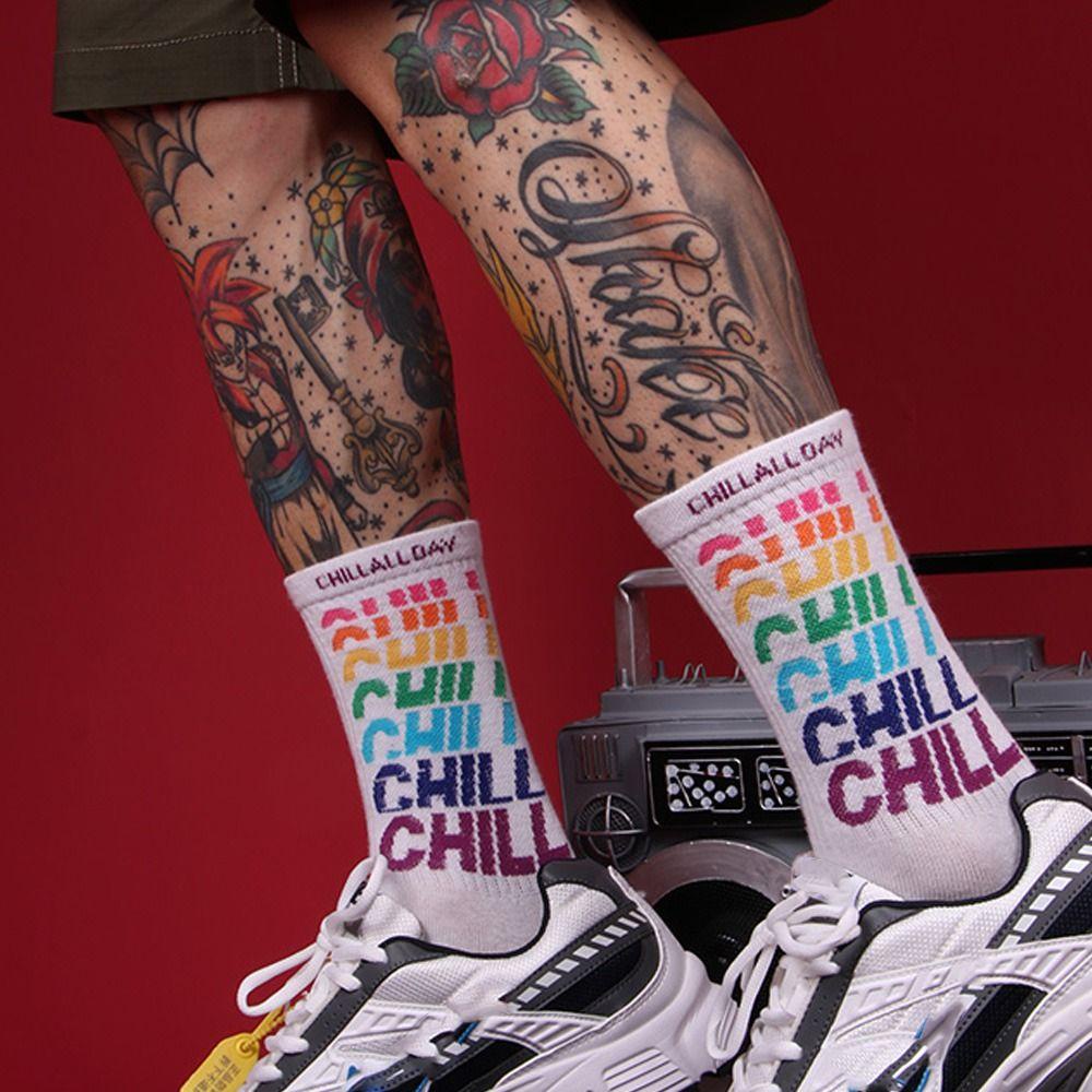 Vớ Cotton Dày Mềm Mại In Chữ Phong Cách Hip Hop Harajuku Thời Trang Mùa Đông Cho Nữ