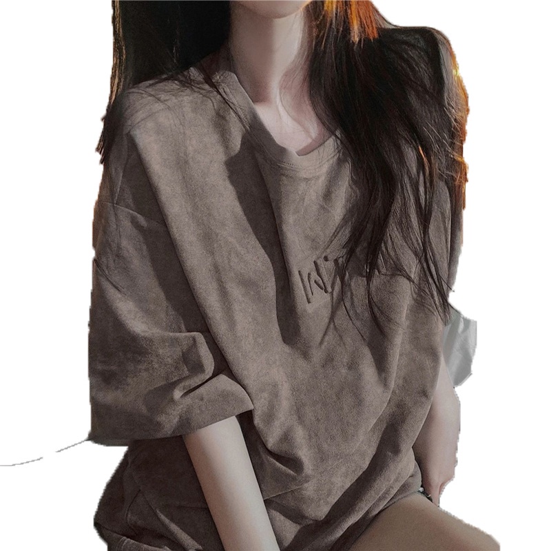 Áo Thun Tay Ngắn Cổ Tròn Thiết Kế Đơn Giản Thời Trang Mùa Hè Cho Nữ