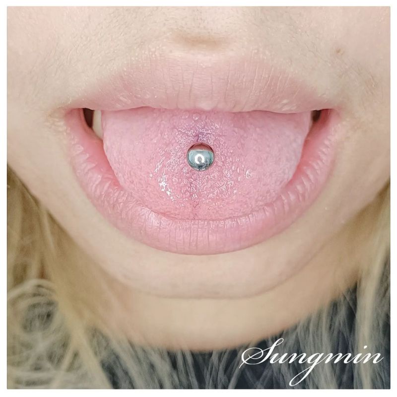 Khuyên lưỡi ngắn 10mm 12mm 14mm - 14G THÉP Y TẾ 316L khuyên lưỡi mini bi 5mm