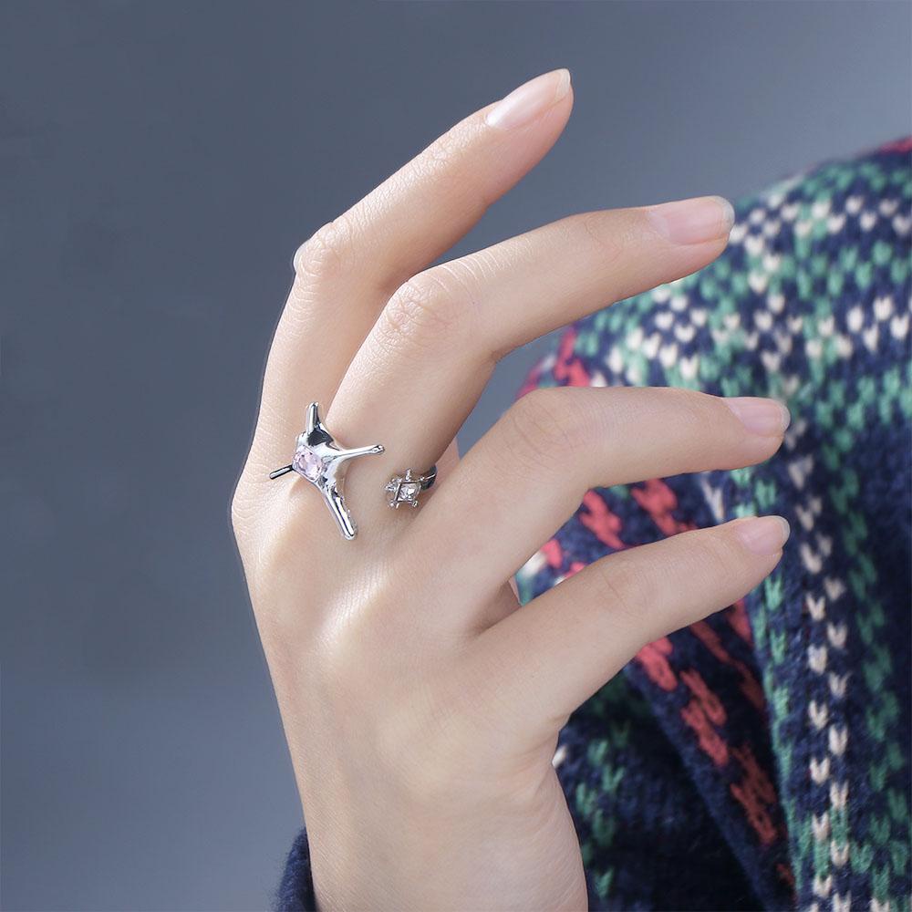 Phụ Kiện Màu Hồng Xinh Xắn WMES15H|Vòng cổ Hợp Kim Mạ Vàng / Bạc 2K Hình Ngôi Sao Đơn Giản Phong Cách Hip Hop