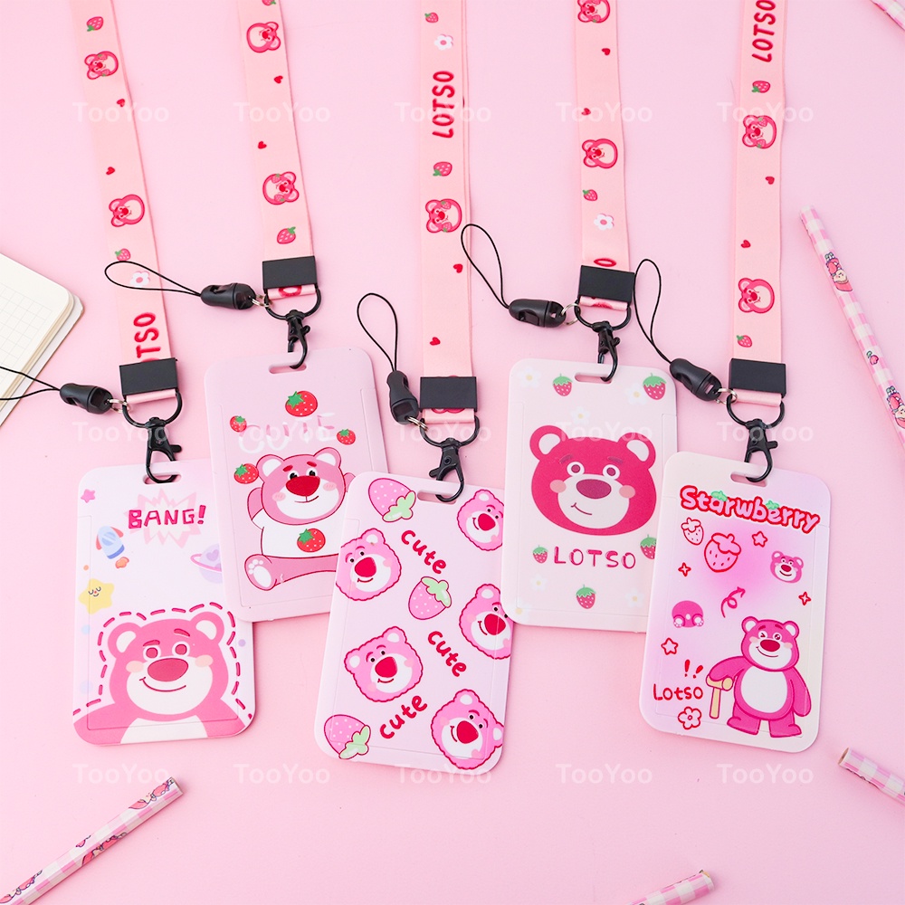 Dây đeo thẻ và bảng tên GẤU DÂU nhiều mẫu dễ thương cute BK00461