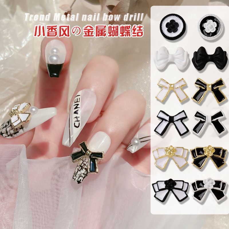 Charm nơ kim loại trang trí móng,mẫu charm mới nail