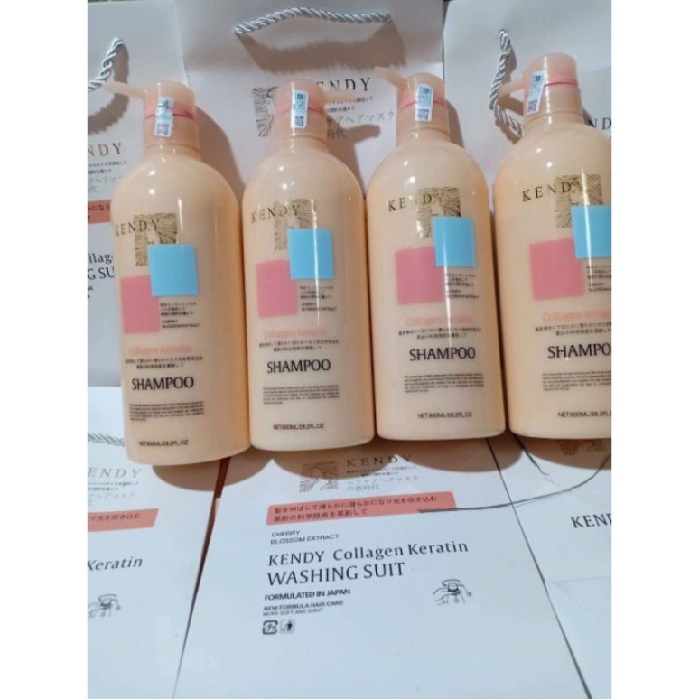 Dầu Gội Xả Collagen KENDY 800ml * 2 Cao Cấp Mềm Mượt Giúp Tóc Chắc Khoẻ Bóng Mượt Hương Nước Hoa | Calla Official