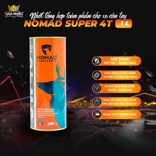 Nhớt Xe Exciter, Winner, Satria NOMAD 5W40 SN Lon 1L-1.1L-1.3L Fully Synthetic (Nhớt Xanh Dạ Quang)