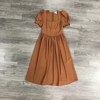 Đầm Midi Cổ vuông chất kate thun co giãn Express(2918)