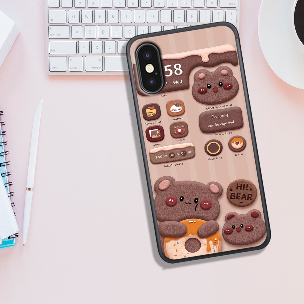 Ốp Lưng IPHONE X - XS - XR - XSMAX  , In Hình Gấu&amp;Thỏ Siêu Đáng Yêu.