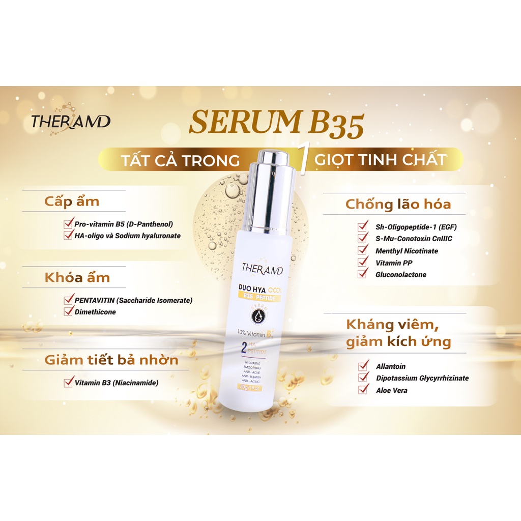 Tinh chất phục hồi chống lão hóa TheraMD Dou Hya Cool B35 Peptide Serum 30g
