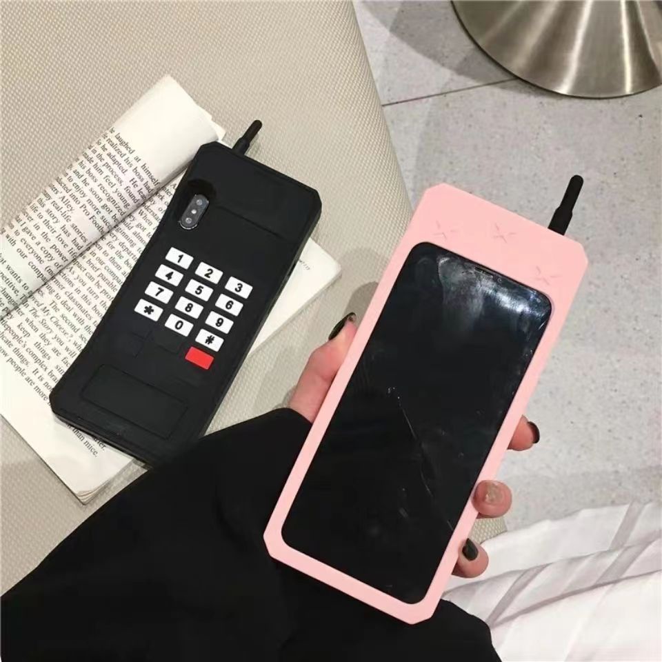 Ốp Điện Thoại Silicon Mềm Chống Sốc Họa Tiết 3D Phong Cách Retro Cho iPhone 14 / 13 / 12 / 11 / X / 8 / 7P