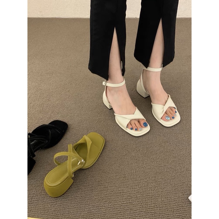 Basic Sandals Đế 4cm Quai Xoắn Thời Trang