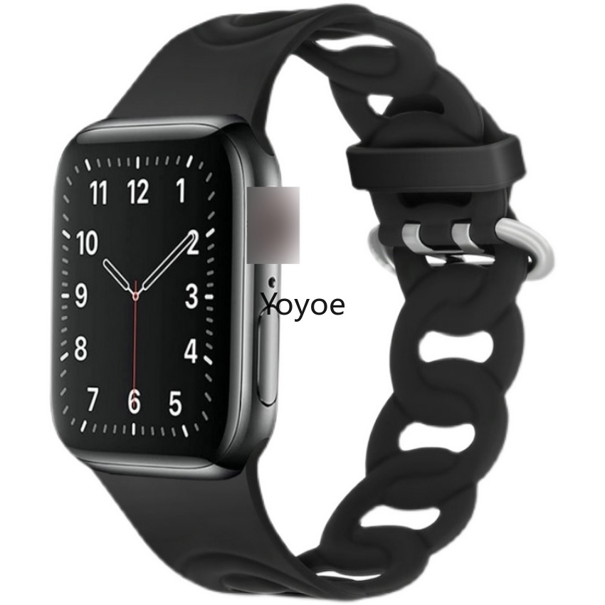 Dây Đeo Đồng Hồ Bằng Silicone Hình Tròn Kích Thước 40mm 44mm 45mm 41mm 49mm 42mm 38mm Cho iWatch Series 8 7 SE 6 5 4 3 2 1