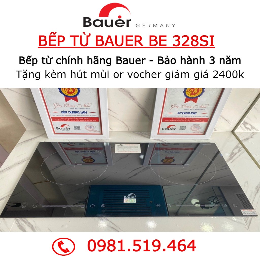 Bếp từ đôi Bauer BE 328SI / Tặng kèm vocher 2400k / Bếp từ bauer - Bảo hành chính hãng Bauer 3 năm