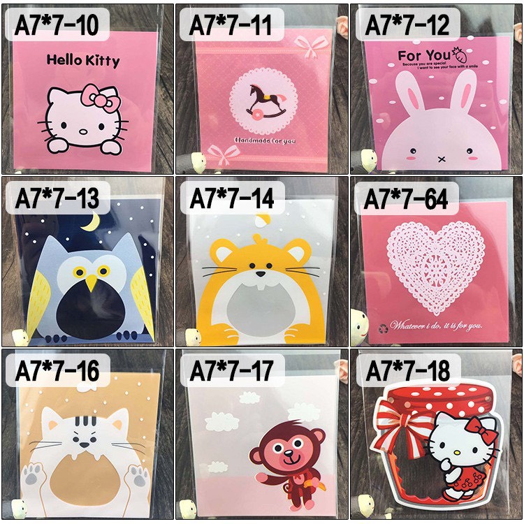 50 Túi nilong gói bánh kẹo đựng quà tặng có keo dán sẵn