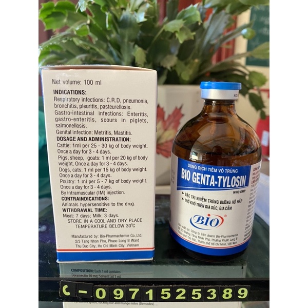 Bio Gen-ta Ty-lo-sin - dùng cho chó mèo, gia cầm, gia súc