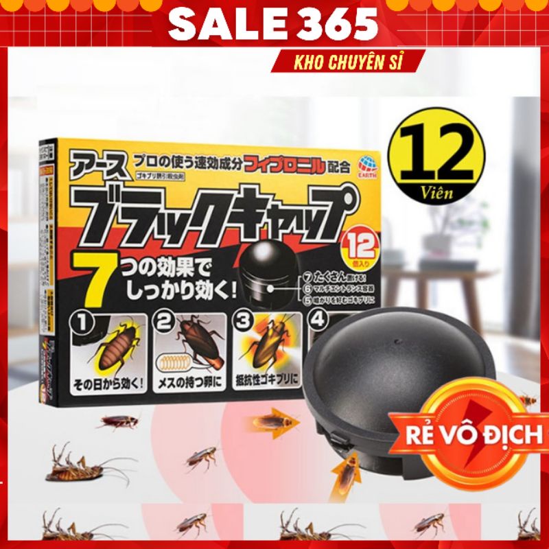 Thuốc diệt gián Nhật Bản hộp 12 viên, an toàn không gây độc hại chỉ diệt gián