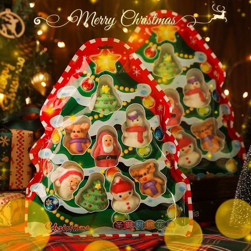 Túi kẹo bông ông già, cây thông Noel