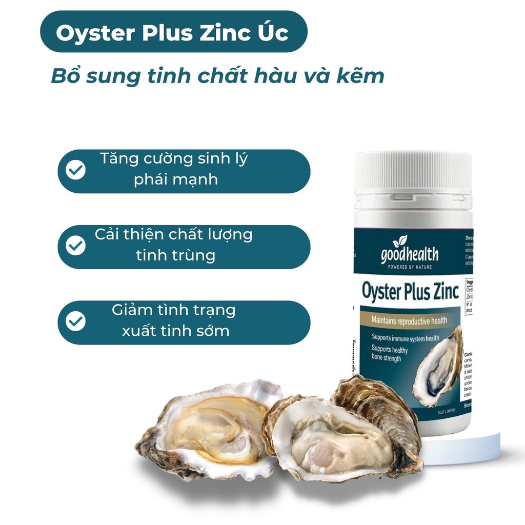 Viên Hàu Úc Oyster Plus bổ sung tinh chất hàu , tăng cường sinh lý nam 60 viên