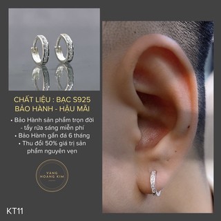 Khuyên tai bạc Nam Nữ - Khuyên tai vòng bạc S950 Chuẩn Bạc