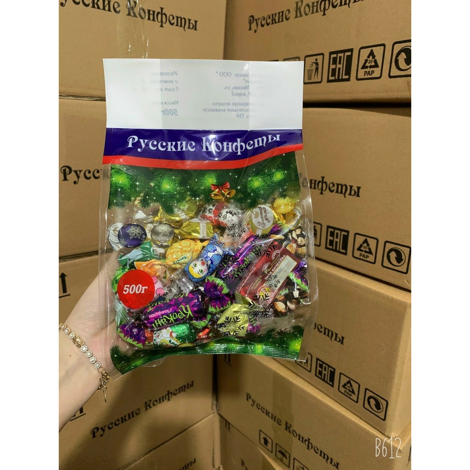 Gói Kẹo Mix 8 vị Nga, gói 450gr và 500g