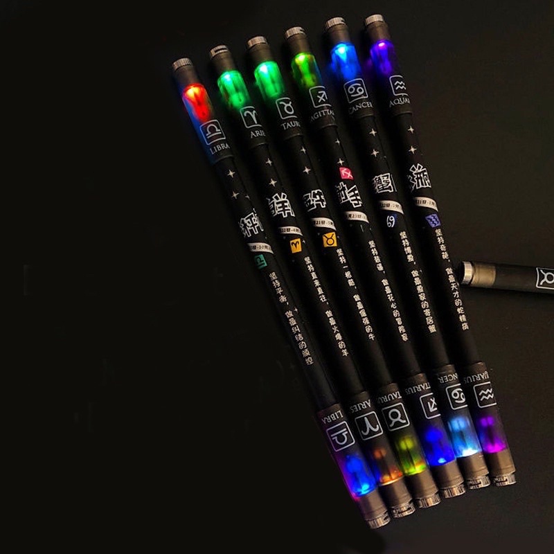 Bút Quay Nghệ Thuật Phát Sáng Mod Có Đèn Led Đổi Màu Cá Tính Với Sao Bơ Viết Mực Xoay đẹp Dễ Thương Pen Spinning