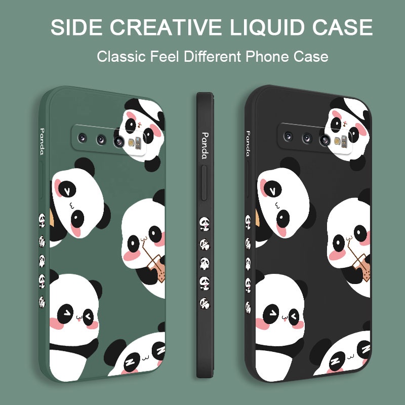 Ốp Điện Thoại Mềm Hình Gấu Trúc Trà Sữa Cho Samsung Galaxy S10 S10E Plus S9 Plus