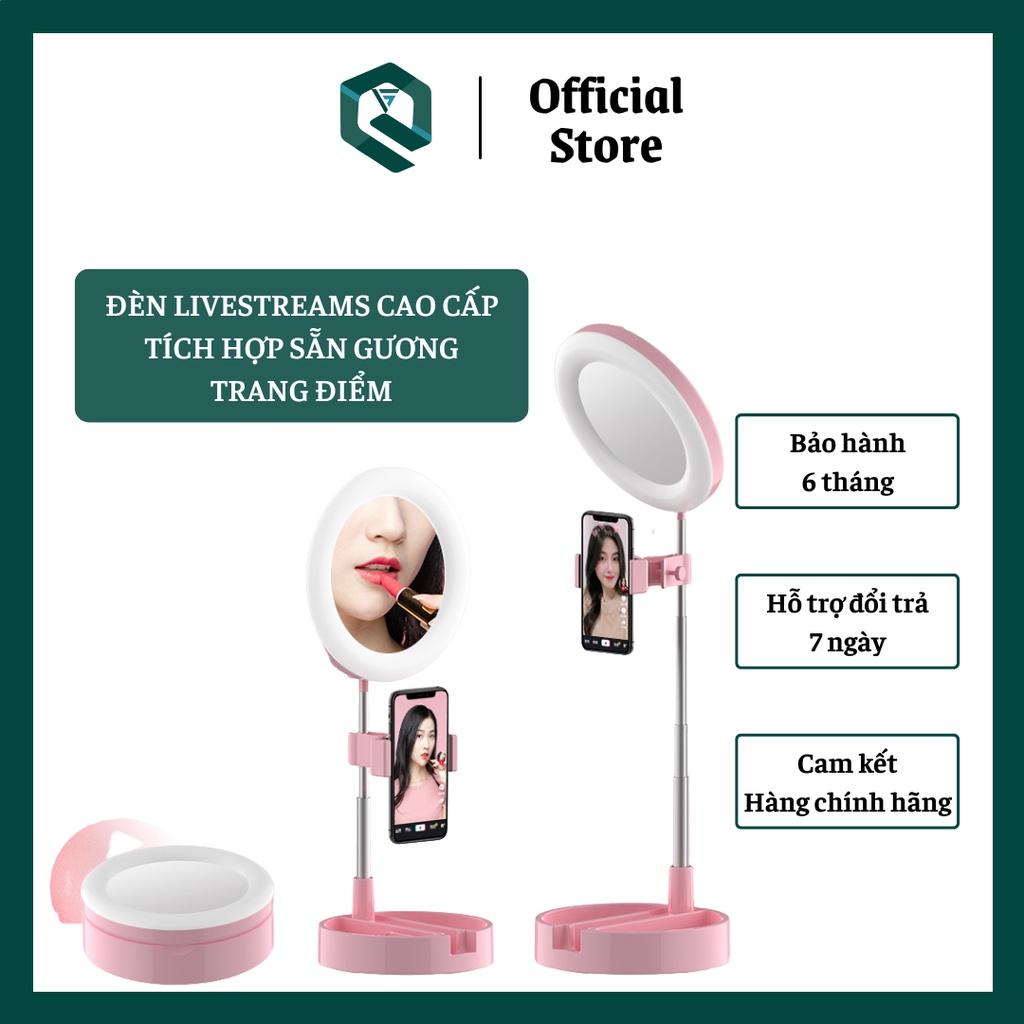 Đèn Gương Cao Cấp Livetreams, Makeup Chuyên Dụng Trang Điểm Selfie Tích Hợp Ánh Sáng Đổi Màu