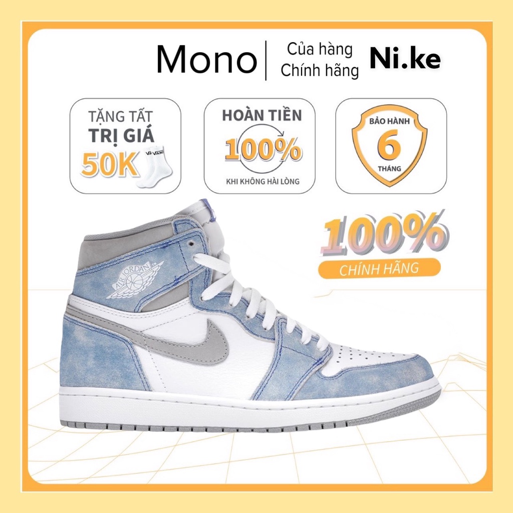 Giày air jordan hyper royal xanh nỉ, Giày Jodan 1 xanh nỉ cổ cao siêu hot 2021 Full Box Bill bót trend 2022