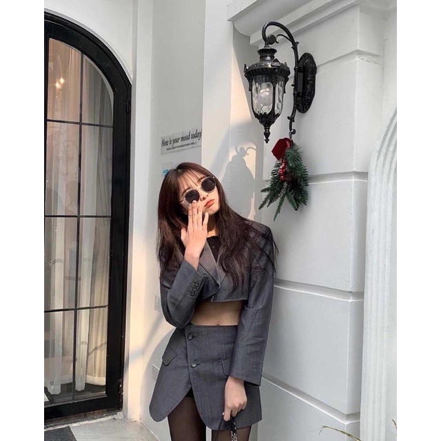 SET BLAZER 2HAND CROPTOP(ÁO BLAZER + CHÂN VÁY) (XEM MẪU TẠI INSTA #tiem1997xx )