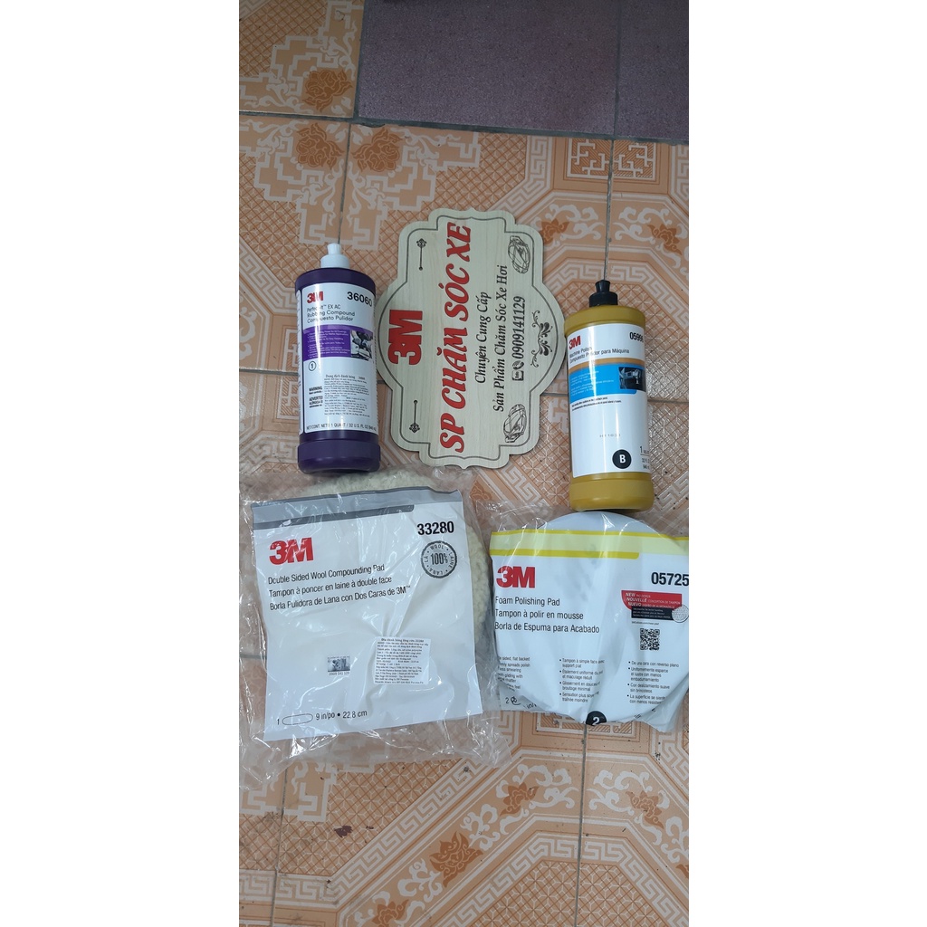 Phớt lông cừu hai mặt 3M 33280 để Đánh bóng Sơn, Gỗ, ... kích thước 9"