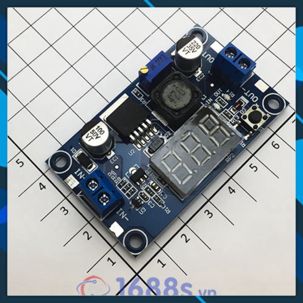 Mạch Nguồn Giảm Áp, Hạ Áp LM2596 3A - Có Led hiển thị Volt - 1688s.vn