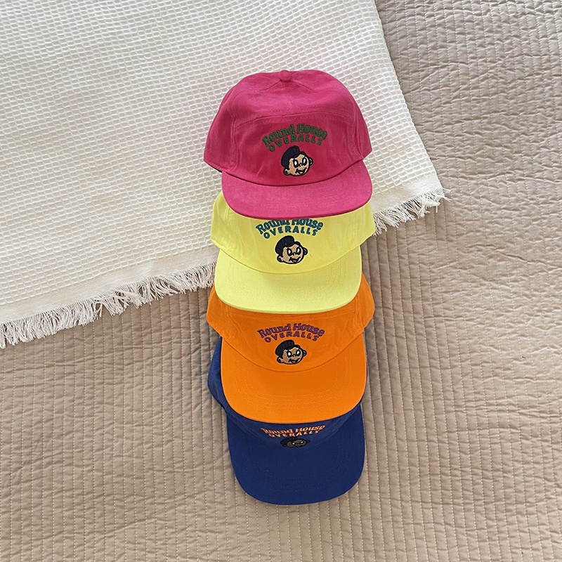 Mũ Lưỡi Trai Cotton Màu Trơn In Chữ Phong Cách Hàn Quốc Thời Trang Xuân Thu Cho Bé