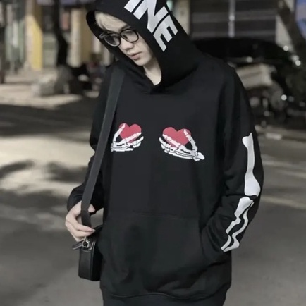 Áo Hoodie, Áo swt  nỉ bông cotton có mũ in hình Bộ Xương Cho Nam Nữ