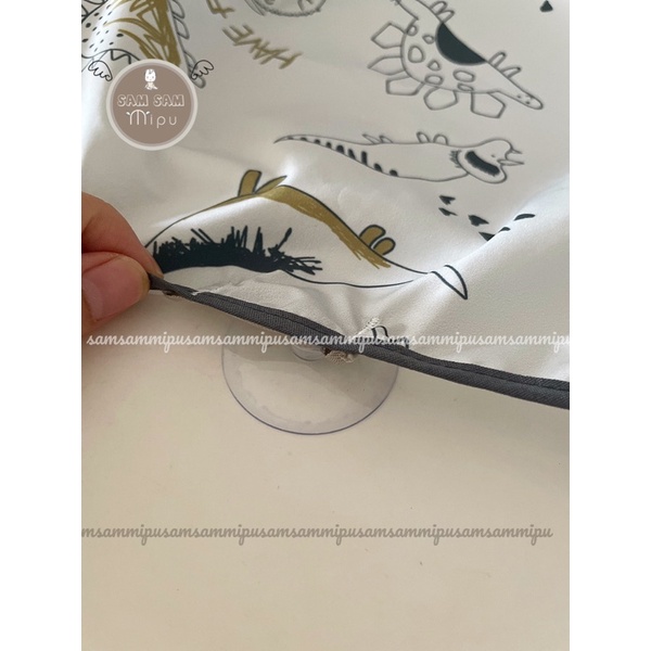 Áo Yếm Chống Thấm Không Tay Thân Ngắn Cho Bé Ăn Dặm BLW Từ 6m đến 2y Có Nút Hít Mặt Bàn - Shop Mẹ Sam