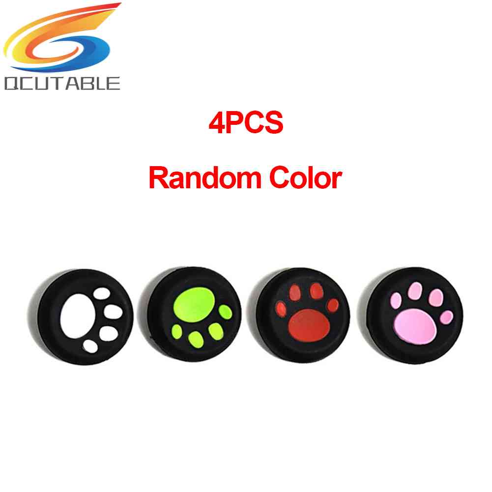 Set 4 Nút Bấm Hình Dấu Chân Mèo 3D Bằng Silicon Cho Tay Cầm Chơi Game PS5 PS4 PS3 Xbox 360 One