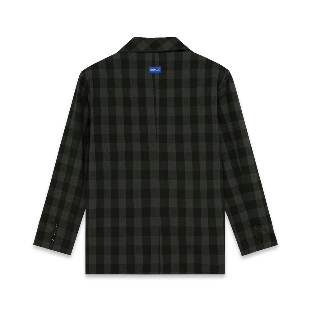 Áo khoác blazer nam SENZC, có đệm vai, hai lớp, chất vải cao cấp, vest, caro