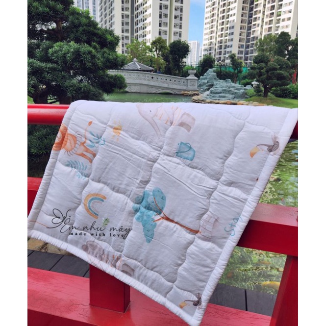 Nệm chống thấm Tencel cao cấp 100% thiên nhiên dành cho bé sơ sinh và bé nhỏ nằm ngủ, mang đi học