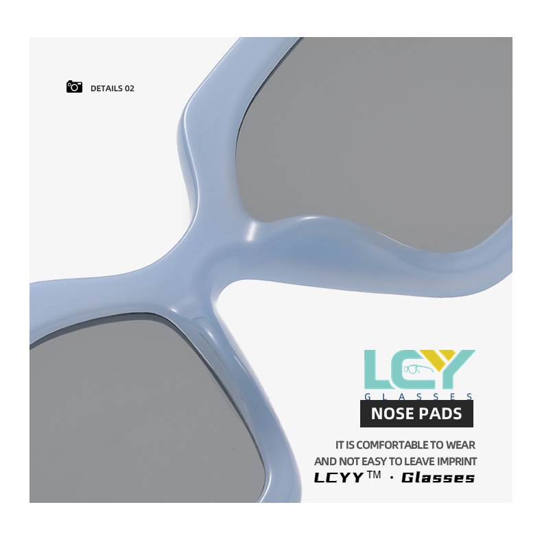 Kính Mát Gọng Vuông Mắt Mèo Phong Cách Âu Mỹ Cá Tính Lcy2023 / 5013