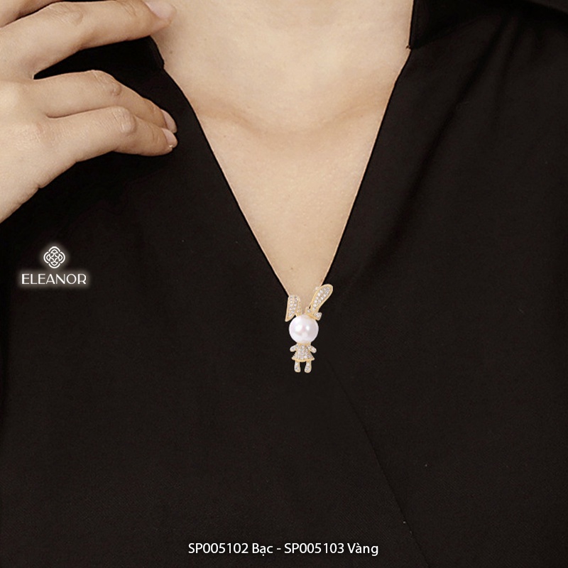 Ghim cài áo nữ Eleanor Accessories hình thỏ đính đá phụ kiện thời trang 5102
