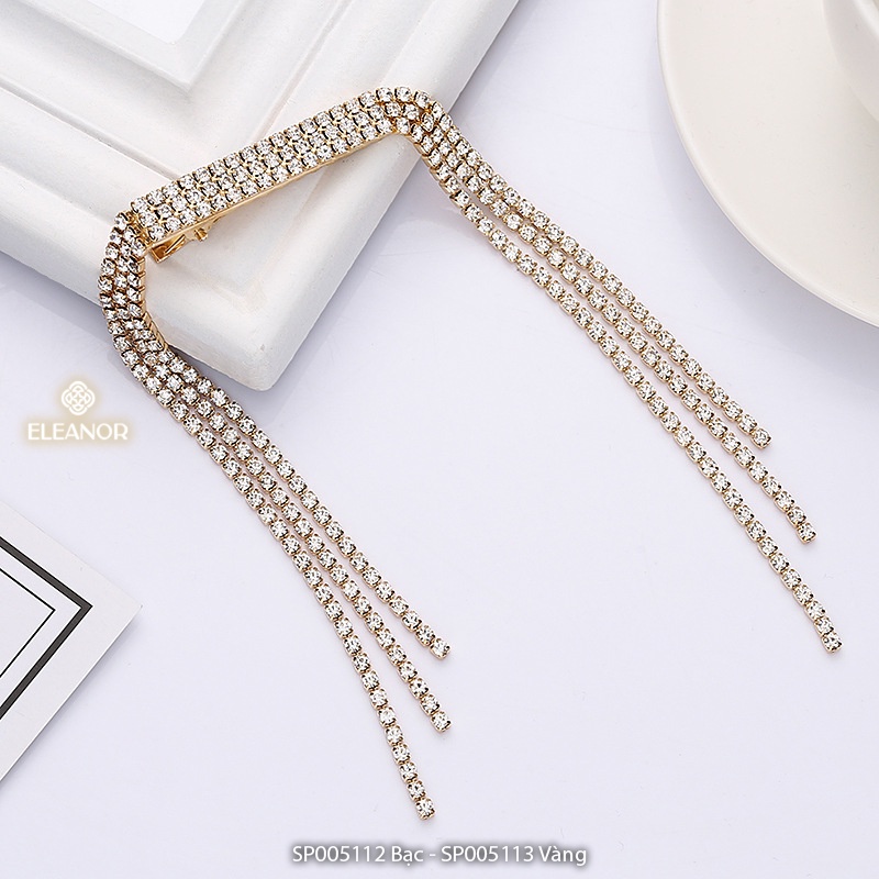 Kẹp tóc mái nữ Eleanor Accessories thiết kế tua rua đính đá phụ kiện trang sức 5112