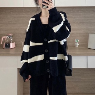 Áo cardigan oversize ziczac