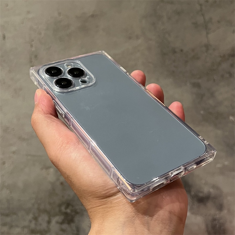 Ốp Điện Thoại TPU Mềm Trong Suốt Hình Vuông Cho IPhone 14 13 12 11 Pro X XS MAX XR SE2020 7 8 14Plus